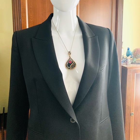 Stunning silver pendant fuchia & green semi-precious stones & shiny rhinestones - Picture 15 of 15